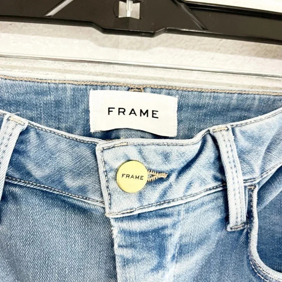 Frame Light Wash High Rise Le One Skinny Jeans Women's Size 2 New With Tags - Picture 7 of 13